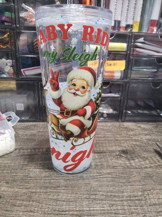 24 oz Baby ride my sleigh cup