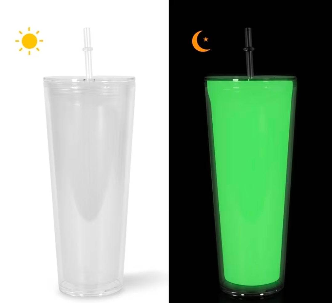 24oz Glow in dark Snowglobe Tumbler